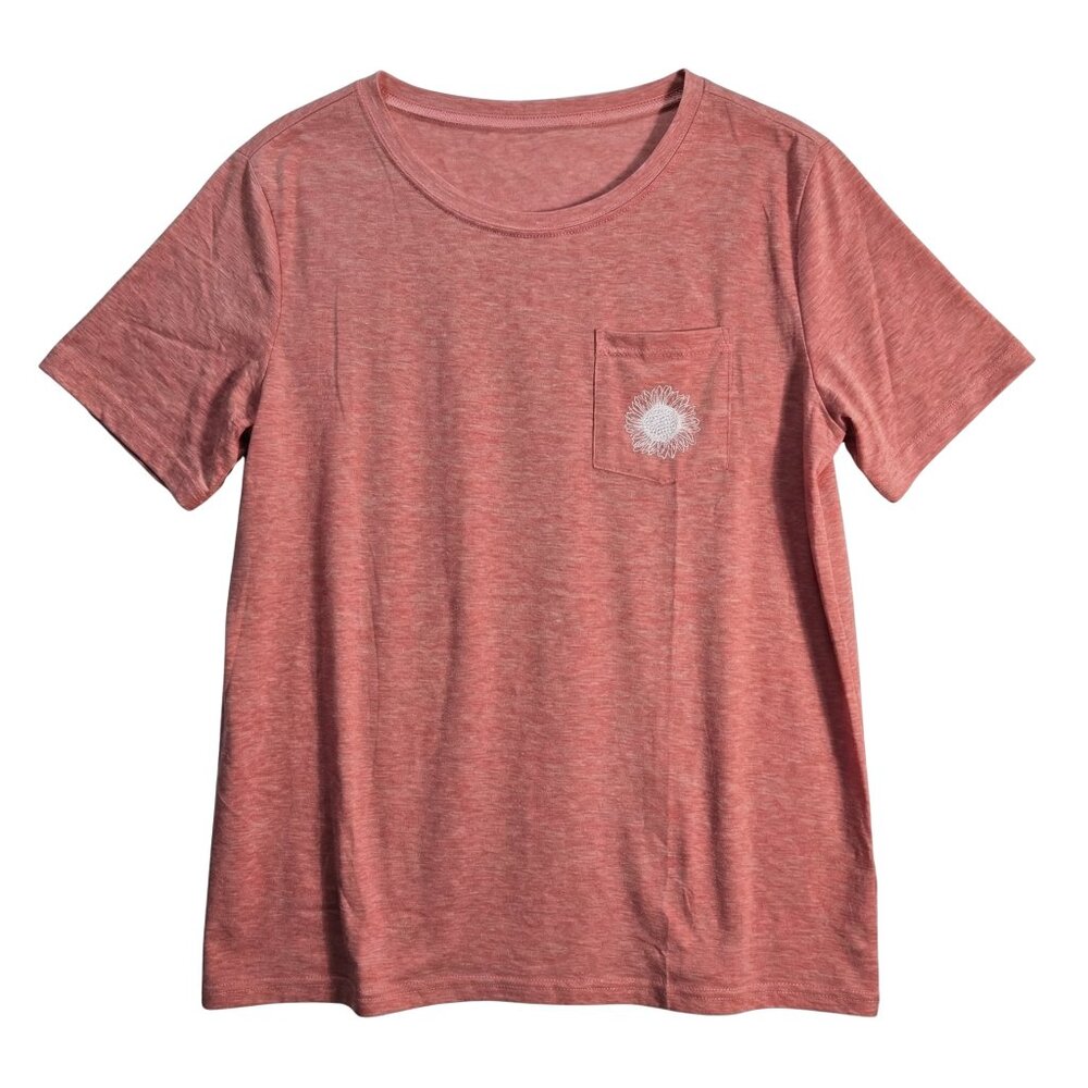 Women's Short Sleeve Pocket Tee - Coral